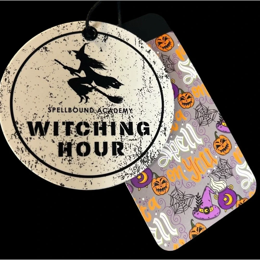 Spellbound Academy Witching Hour Cauldron Grey Halloween Plush Throw Blanket 🎃